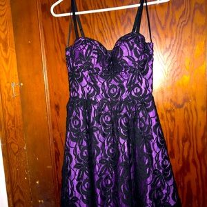 GUESS Jet Black/ Purple Shock Lace Dress Size 3
